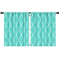 Blackout Kids Curtains,Turquoise Geometric Quatrefoil Pattern Childrens Insulated Curtains Set Of 2,Bedroom Essentials,Toddler Room Decor 42x54in(106x137cm)