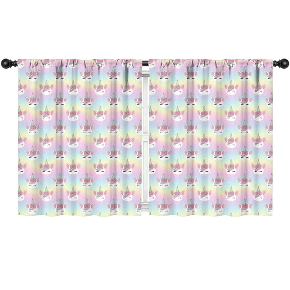 Blackout Kids Curtains,Unicorn and Bow Pink Pattern Children's Insulated Curtains Set Of 2,Bedroom Essentials,Toddler Room Decor 52"x63"