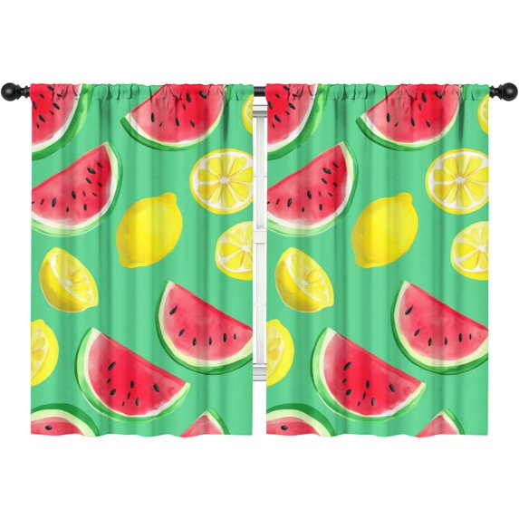 Blackout Kids Curtains,Watermelon and Lemon Childrens Insulated Curtains Set Of 2,Bedroom Essentials,Toddler Room Decor 42x63in(106x160cm)