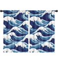 thumbnail image 1 of Blackout Kids Curtains,Waves Pattern Childrens Insulated Curtains Set Of 2,Bedroom Essentials,Toddler Room Decor 52x84in(132x213cm), 1 of 4