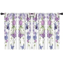 Blackout Kids Curtains,White Butterfly Flower Pattern Childrens Insulated Curtains Set Of 2,Bedroom Essentials,Toddler Room Decor 42"x54"