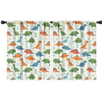 Blackout Kids Curtains,White Cartoon Cute Dinosaurs Pattern Childrens Insulated Curtains Set Of 2,Bedroom Essentials,Toddler Room Decor 42"x54"