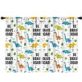 thumbnail image 1 of Blackout Kids Curtains,White Cartoon Dinosaurs Motivational Pattern Childrens Insulated Curtains Set Of 2,Bedroom Essentials,Toddler Room Decor 42"x63", 1 of 5