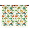 thumbnail image 1 of Blackout Kids Curtains,White Cartoon Dinosaurs Plants Pattern Childrens Insulated Curtains Set Of 2,Bedroom Essentials,Toddler Room Decor 52"x84", 1 of 5