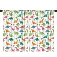 thumbnail image 1 of Blackout Kids Curtains,White Cartoon Dinosaurs Trees Pattern Childrens Insulated Curtains Set Of 2,Bedroom Essentials,Toddler Room Decor 52"x84", 1 of 5