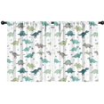 thumbnail image 1 of Blackout Kids Curtains,White Cartoon Dinosaurs Triangles Plants Pattern Childrens Insulated Curtains Set Of 2,Bedroom Essentials,Toddler Room Decor 42"x54", 1 of 5