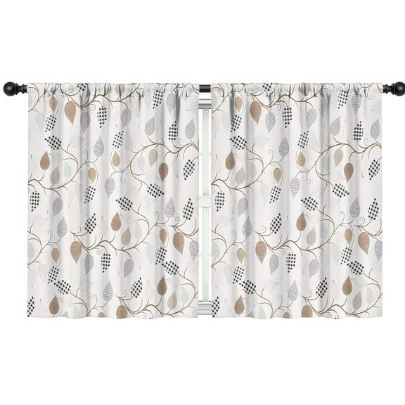 Blackout Kids Curtains,White Cartoon Leaf and Vine Pattern Childrens Insulated Curtains Set Of 2,Bedroom Essentials,Toddler Room Decor 42x54in(106x137cm)