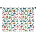 thumbnail image 1 of Blackout Kids Curtains,White Colorful Dinosaur Plant Pattern Childrens Insulated Curtains Set Of 2,Bedroom Essentials,Toddler Room Decor 42"x63", 1 of 5