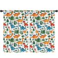 thumbnail image 1 of Blackout Kids Curtains,White Colorful Dinosaurs Jungle Pattern Childrens Insulated Curtains Set Of 2,Bedroom Essentials,Toddler Room Decor 52"x84", 1 of 5