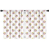 Blackout Kids Curtains,White Cow Crown Pattern Childrens Insulated Curtains Set Of 2,Bedroom Essentials,Toddler Room Decor 42x54in(106x137cm)