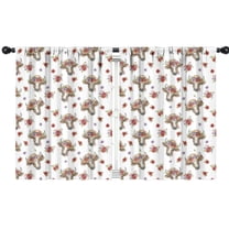 Blackout Kids Curtains,White Cow Hat Flower Pattern Childrens Insulated Curtains Set Of 2,Bedroom Essentials,Toddler Room Decor 42"x54"