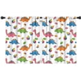 thumbnail image 1 of Blackout Kids Curtains,White Dinosaurs Colorful Leaves Pattern Childrens Insulated Curtains Set Of 2,Bedroom Essentials,Toddler Room Decor 42"x54", 1 of 5