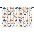 thumbnail image 1 of Blackout Kids Curtains,White Dinosaurs Geometric Plants Pattern Childrens Insulated Curtains Set Of 2,Bedroom Essentials,Toddler Room Decor 42"x54", 1 of 5