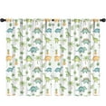thumbnail image 1 of Blackout Kids Curtains,White Dinosaurs Palms Pineapples Pattern Childrens Insulated Curtains Set Of 2,Bedroom Essentials,Toddler Room Decor 52"x84", 1 of 5