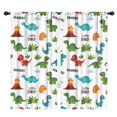 thumbnail image 1 of Blackout Kids Curtains,White Dinosaurs Volcanoes Leaves Pattern Childrens Insulated Curtains Set Of 2,Bedroom Essentials,Toddler Room Decor 42"x84", 1 of 5