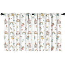 Blackout Kids Curtains,White Fairy Castle Pattern Childrens Insulated Curtains Set Of 2,Bedroom Essentials,Toddler Room Decor 42"x54"