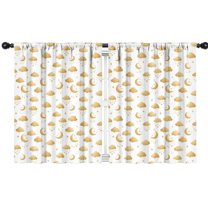 Blackout Kids Curtains,White Golden Cloud Moon Pattern Childrens Insulated Curtains Set Of 2,Bedroom Essentials,Toddler Room Decor 42"x54"