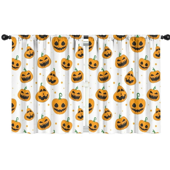 Blackout Kids Curtains,White Halloween Jack Childrens Insulated Curtains Set Of 2,Bedroom Essentials,Toddler Room Decor 42"x54"