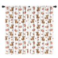 thumbnail image 1 of Blackout Kids Curtains,White Highland Cow Flower Pattern Childrens Insulated Curtains Set Of 2,Bedroom Essentials,Toddler Room Decor 42"x84", 1 of 5