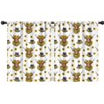thumbnail image 1 of Blackout Kids Curtains,White Highland Cow Sunflower Hat Pattern Childrens Insulated Curtains Set Of 2,Bedroom Essentials,Toddler Room Decor 42"x54", 1 of 5