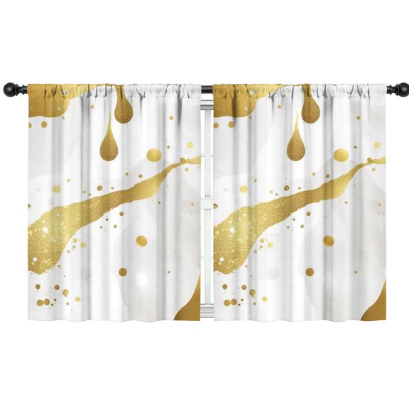 Blackout Kids Curtains,White Marble Gold Spot Pattern Childrens Insulated Curtains Set Of 2,Bedroom Essentials,Toddler Room Decor 42"x54"