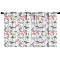 Blackout Kids Curtains,White Mermaid Sea Pattern Childrens Insulated Curtains Set Of 2,Bedroom Essentials,Toddler Room Decor 42"x54"