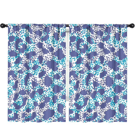 Blackout Kids Curtains,White and Blue Of Animal Print Childrens Insulated Curtains Set Of 2,Bedroom Essentials,Toddler Room Decor 52"x84"