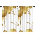 thumbnail image 1 of Blackout Kids Curtains,White and Gold Marble Pattern Children's Insulated Curtains Set Of 2,Bedroom Essentials,Toddler Room Decor 52"x84", 1 of 5