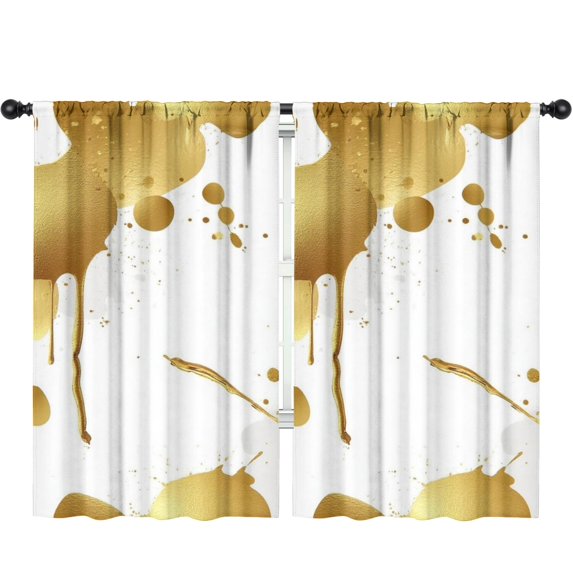 Blackout Kids Curtains,White and Gold Marble Pattern Children's Insulated Curtains Set Of 2,Bedroom Essentials,Toddler Room Decor 52"x84"