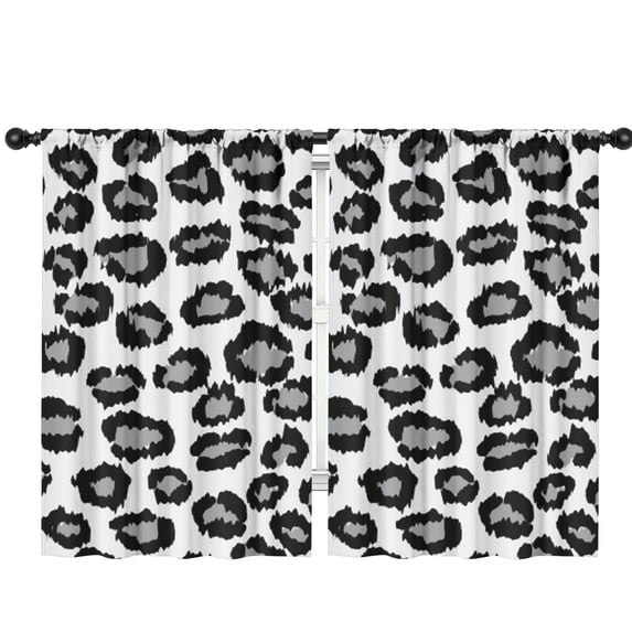 Blackout Kids Curtains,White and Gray Of Leopard Print Childrens Insulated Curtains Set Of 2,Bedroom Essentials,Toddler Room Decor 42"x63"