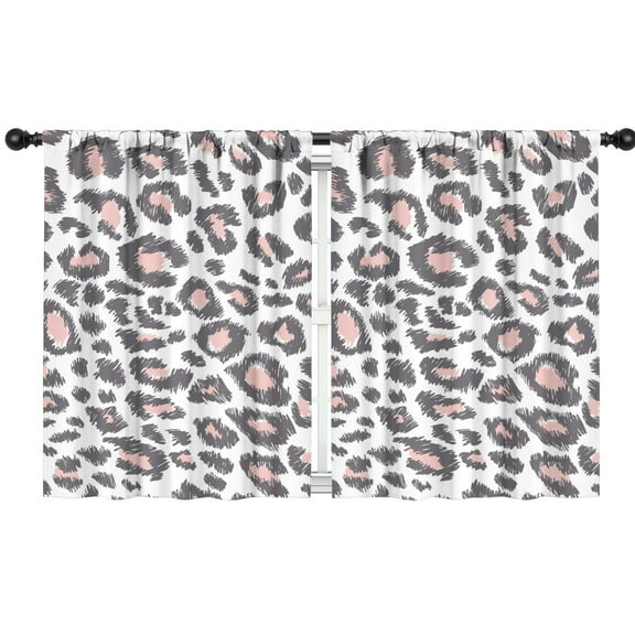 Blackout Kids Curtains,White and Pink Of Leopard Print Childrens Insulated Curtains Set Of 2,Bedroom Essentials,Toddler Room Decor 42"x54"