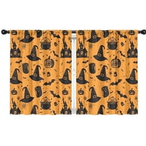 Blackout Kids Curtains,Witch Hat Halloween Pattern Childrens Insulated Curtains Set Of 2,Bedroom Essentials,Toddler Room Decor 42"x54"
