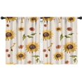thumbnail image 1 of Blackout Kids Curtains,Yellow Brown Green Leaf Sunflower Pattern Childrens Insulated Curtains Set Of 2,Bedroom Essentials,Toddler Room Decor 42"x54", 1 of 5