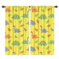 thumbnail image 1 of Blackout Kids Curtains,Yellow Cartoon Dinosaurs Leaves Pattern Childrens Insulated Curtains Set Of 2,Bedroom Essentials,Toddler Room Decor 42"x84", 1 of 5