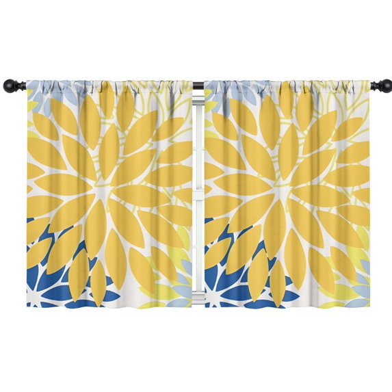 Blackout Kids Curtains,Yellow Floral and Petal Pattern Childrens Insulated Curtains Set Of 2,Bedroom Essentials,Toddler Room Decor 42x54in(106x137cm)