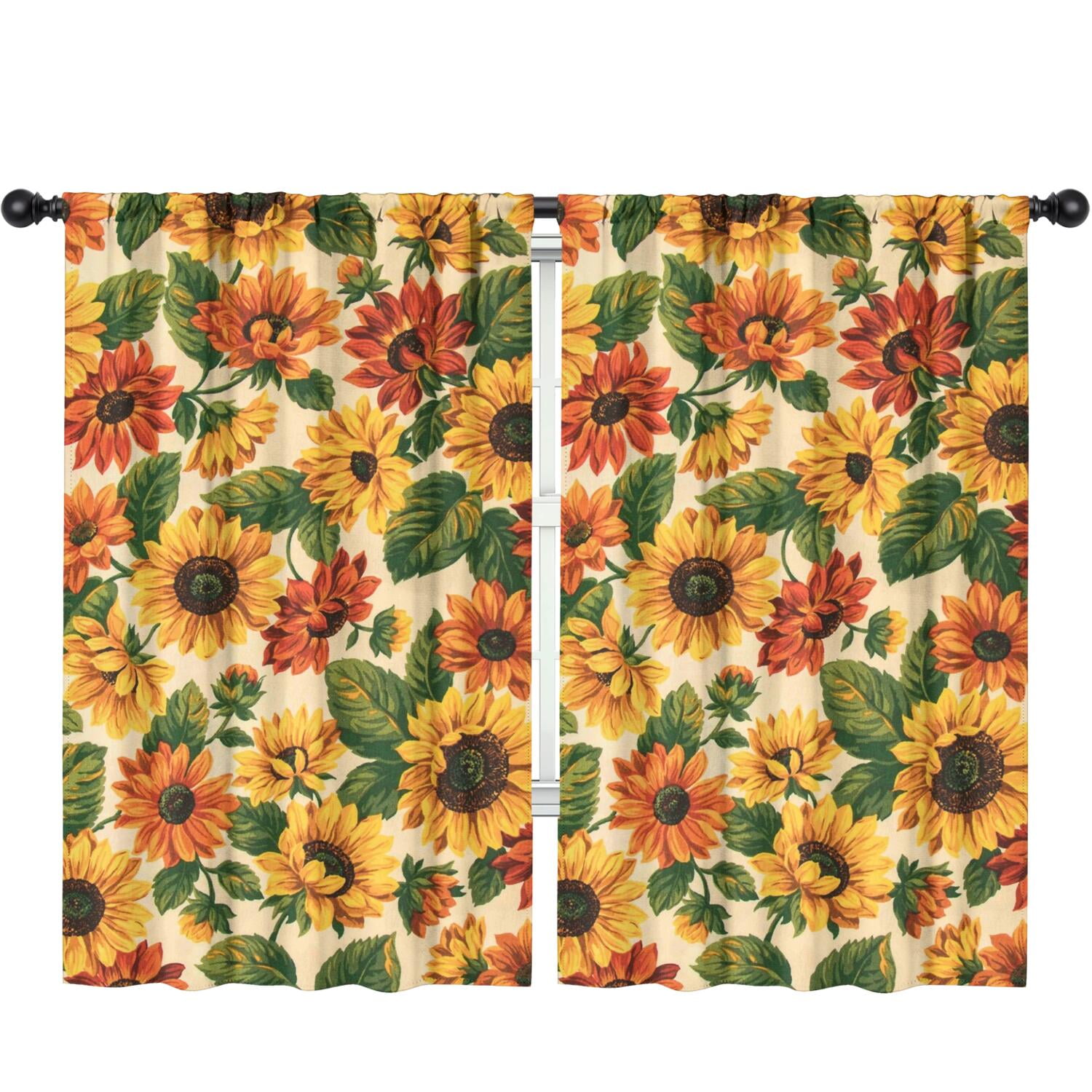 Blackout Kids Curtains Yellow Sunflower Childrens Insulated Curtains Blackout Kids Curtains Yellow Sunflower Childrens Insulated Curtains