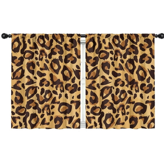 Blackout Kids Curtains,Yellow and Brown Of Leopard Print Childrens Insulated Curtains Set Of 2,Bedroom Essentials,Toddler Room Decor 42"x54"