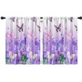 thumbnail image 1 of Blackout Kids Curtains,urple Butterfly Flower Pattern Childrens Insulated Curtains Set Of 2,Bedroom Essentials,Toddler Room Decor 42"x54", 1 of 5