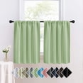 thumbnail image 1 of Blackout Kitchen Curtain, High-Density Fabric Short Drape for Small Windows & Coffee Bars, 15.7x23.6 Inch Solid Color Café Partition Panel Light Gray, 1 of 5