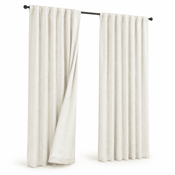 Blackout Linen Curta45 Inches Long 2 Panel Short Length Kitchen Curtain ...