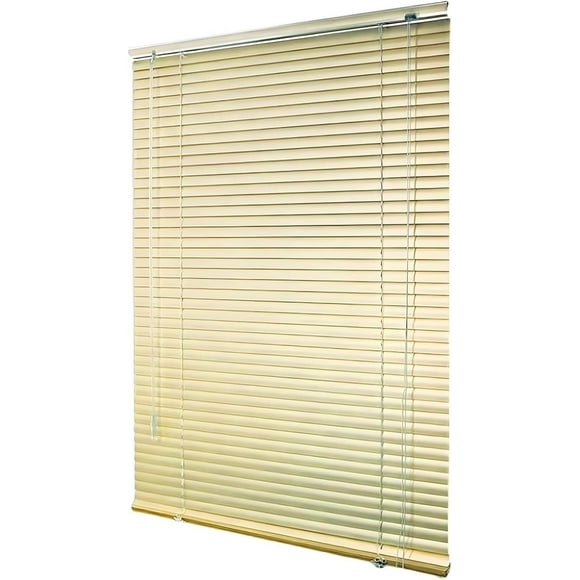 Blackout Privacy Venetian Blinds for Windows, Cordless Windows Shades Room Darkening Mini Aluminum Blind, Light Filtering Curtain 24'' 32'' 42'' 48'' 56'' 58'' 62'' 64'' 72''(Light Yellow) Light