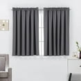 thumbnail image 1 of Blackout Rod Pocket Window Treatment Curtain Drape Panels for Livingroom, 52" Wide x 45" Long, 2 Pieces-Dark Gray, 1 of 4