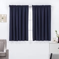 thumbnail image 1 of Blackout Rod Pocket Window Treatment Curtain Drape Panels for Livingroom, 52" Wide x 45" Long, 2 Pieces-Navy Blue, 1 of 4