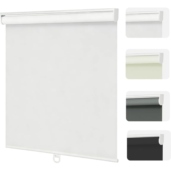 Blackout Roller Shades Cordless for Windows,100% Room Darkening Window Blinds for Bedroom,Thermal Insulated UV Protection,Easy Install Pull Down Shades for Home,24" w x 72" h,White