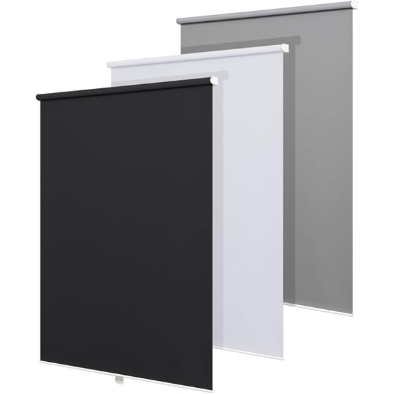 Blackout Roller Shades Cordless for Windows, No Tools or Drill, Thermal Insulated, Easy to Install, Black, 30" Width x 72" Height