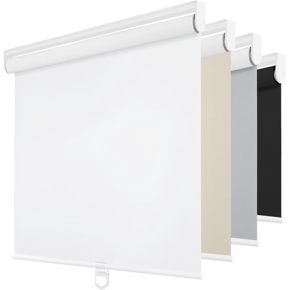 Blackout Roller Shades Pull Down, Cordless Window Blinds for Home