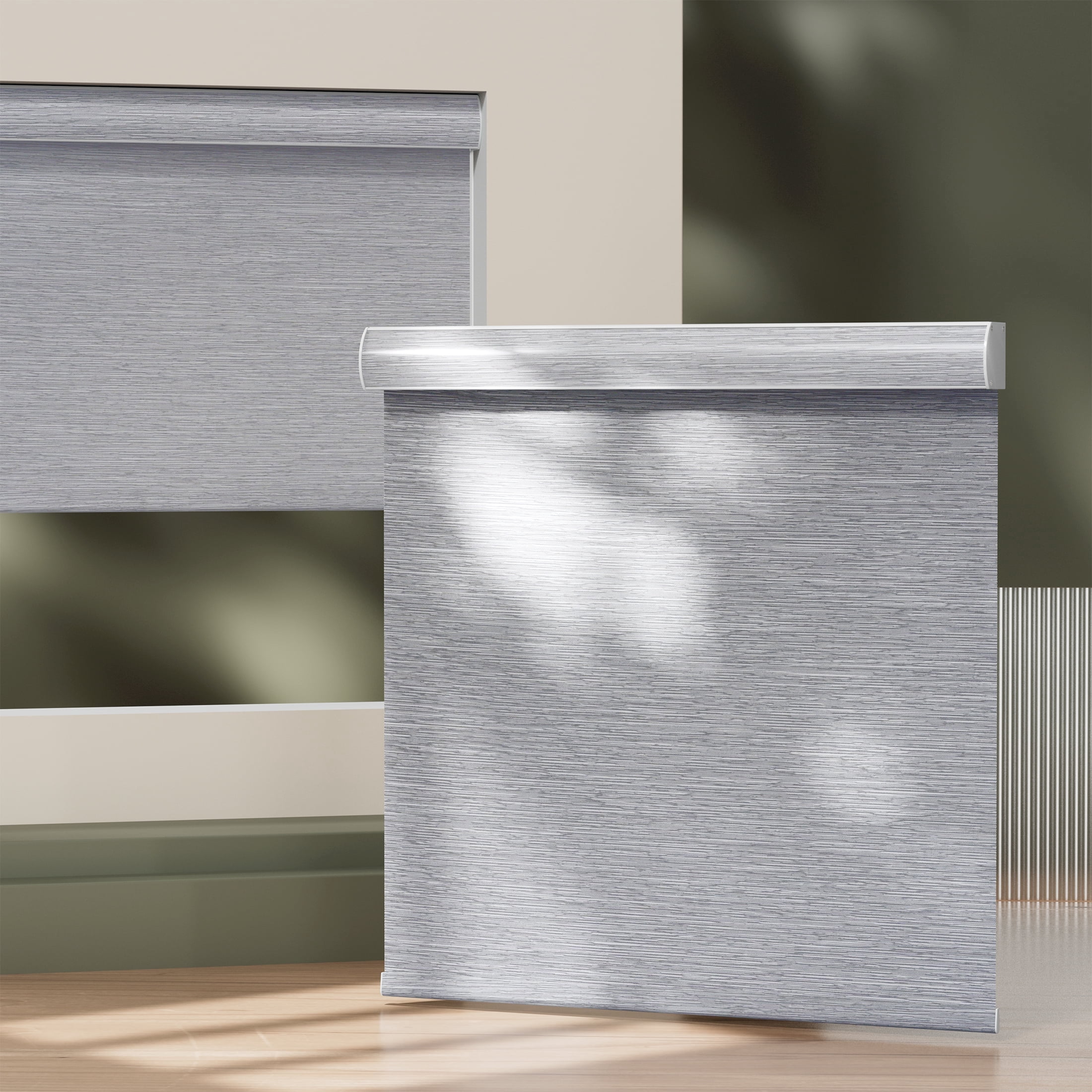 Blackout Roller Shades for Windows,Cordless,Roller Blinds for Windows,Thermal Insulated Fabric Window Blinds for Home,Office,Bedroom,Door, Grey, 25"W x 72"H