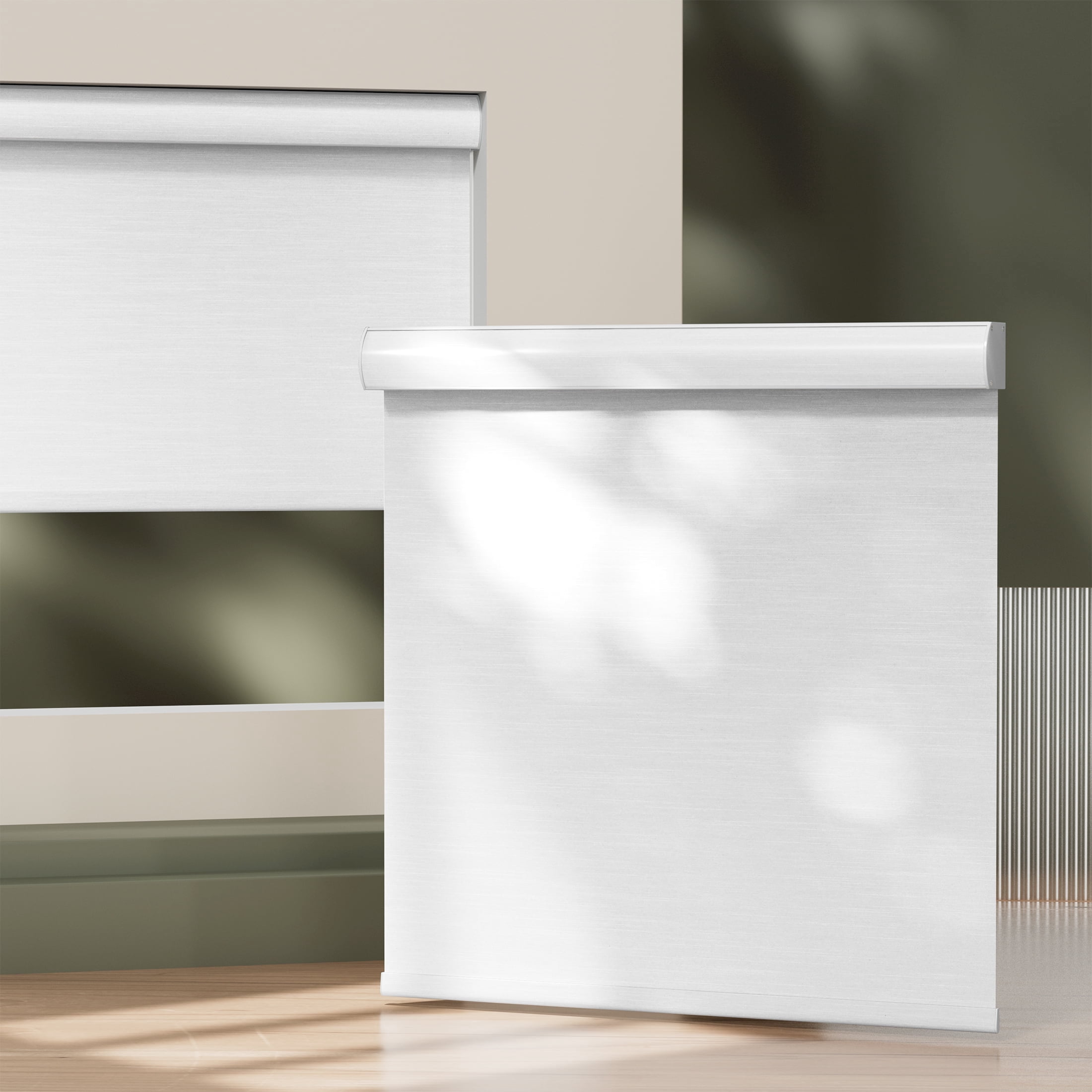 Blackout Roller Shades for Windows,Cordless,Roller Blinds for Windows,Thermal Insulated Fabric Window Blinds for Home,Office,Bedroom,Door, Pure White, 27"W x 72"H