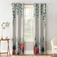 Blackout Room Darkening Curtains, Farmhouse Poppy Eucalyptus Leaves
