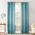 Blackout Room Darkening Curtains, Floral Texture Blue Gradient Image